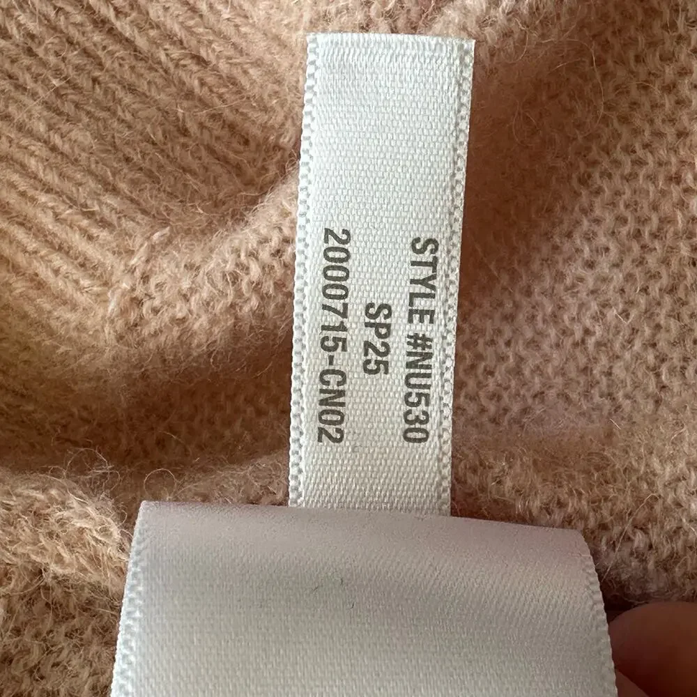 Madewell Alpaca V-Neck Cropped Cardigan Heather Pale Blush NU530 Size Small New